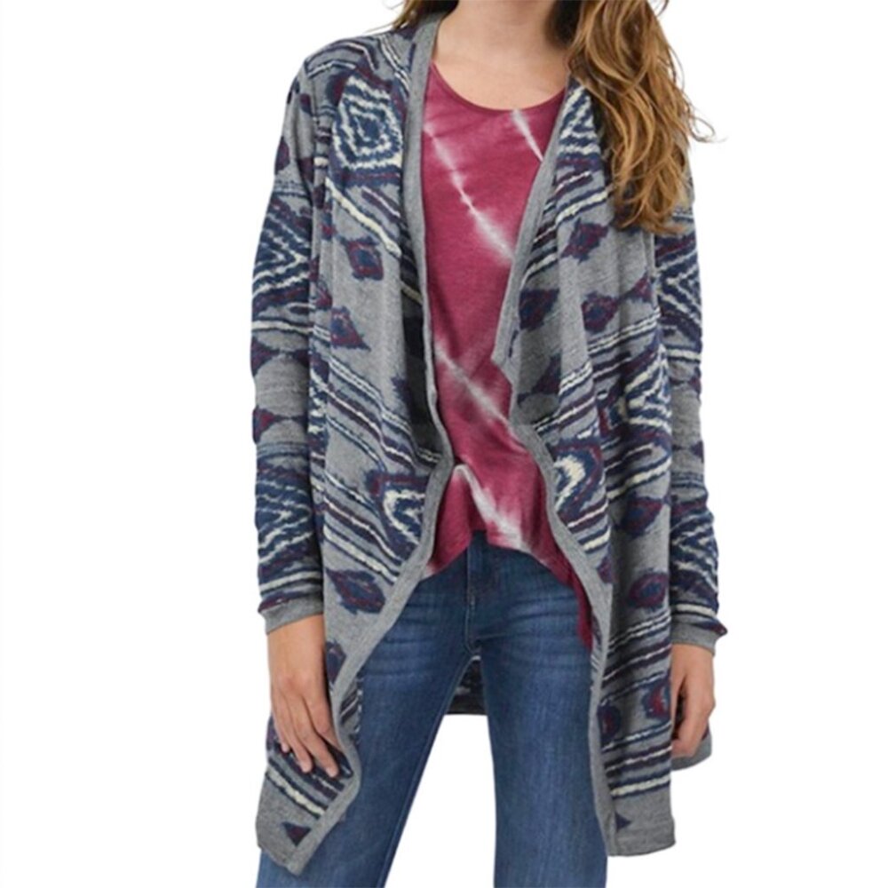 Lucky Brand Longline Aztec Print Open Cardigan